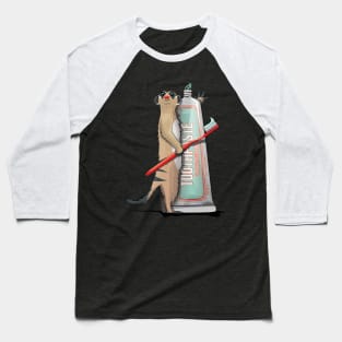 Meerkat Cleaning Teeth Baseball T-Shirt